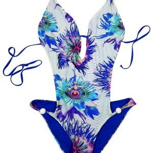 Just Cavalli Floral Monokini One Piece Bikini US L